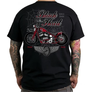 T-shirt w stylu motocyklowym BLACK HEART Red Baron Chopper