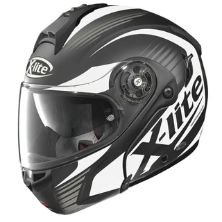 X-Lite X-1004 Nordhelle N-Com Flat Black-White Motorradhelm - schwarz-weiß