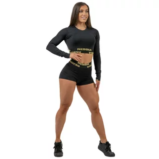 Women’s High-Waisted Compression Shorts Nebbia INTENSE Leg Day 832 - Black/Gold