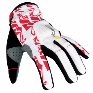 Motocross-Handschuhe W-TEC Hazel - weiß-rot