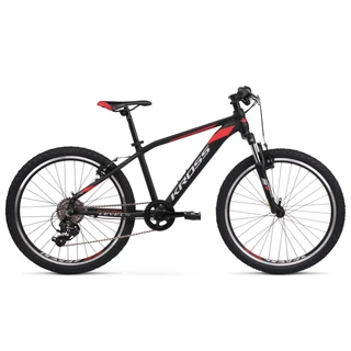 Junior kerékpár Kross Level JR 2.0 24" - modell 2020 - fekete/piros/ezüst