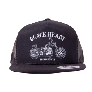 Snapback Hat BLACK HEART Bobber BLK Trucker