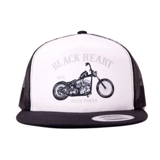 Snapback Hat BLACK HEART Bobber WHT Trucker
