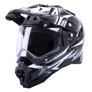 Kask motocyklowy W-TEC AP-885 graphic ENDURO + BLENDA - Czarno-szary