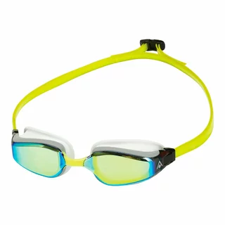 Okulary pływackie Aqua Sphere Fastlane Yellow Titanium Mirrored - Biało-żółty