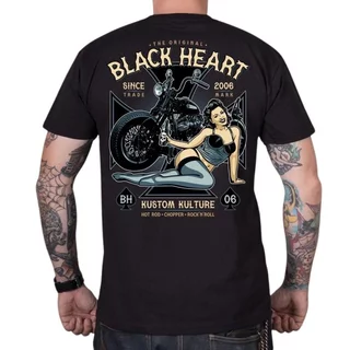 Koszulka ma motocykl T-shirt BLACK HEART Ava