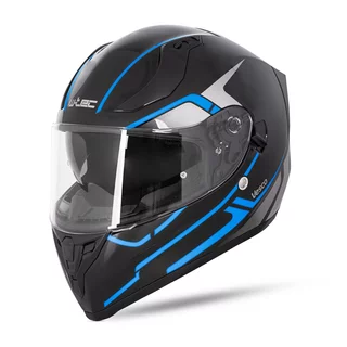 W-TEC Vesco Integralhelm - Glossy Black-Blue - Glossy Black-Blue