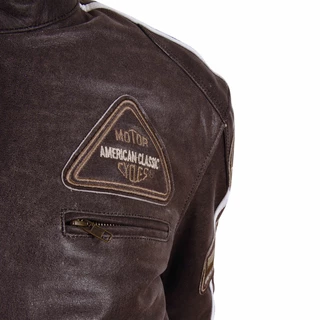 Leather Moto Jacket BOS 2058 Brown - Brown
