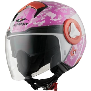 Moto prilba Vemar Breeze Camo - S (55-56) - ružová