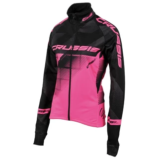 Women’s Cycling Jacket CRUSSIS Black-Fluo Pink