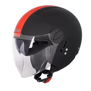 Prilba na skúter W-TEC Vernante - Black Matt-Corsa Red