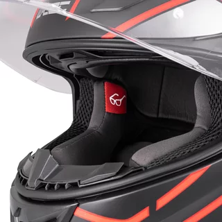 W-TEC Vesco Integralhelm - Black Matt-Corsa Red