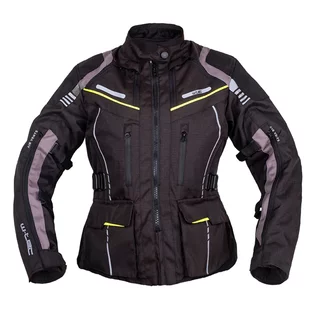 W-TEC Smackton Lady Damen Touring Moto Jacke - grau-orange - schwarz-grün