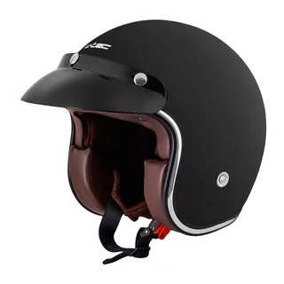 Moto čelada W-TEC YM-629 - mat črna z rjavim oblazinjenjem
