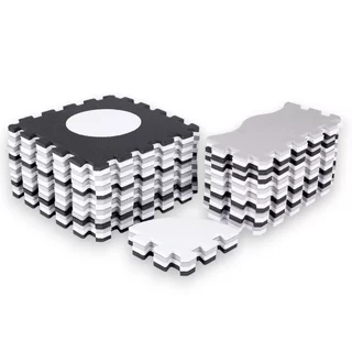 Habszivacs puzzle szőnyeg védőfallal inSPORTline Trastino 30,5x30,5x1 cm, 36 db