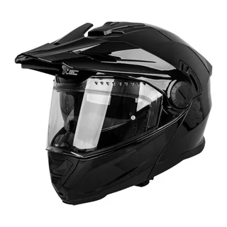 Kask motocyklowy enduro Flip-Up W-TEC Biscaia P/J - Czarny błyszczący - Czarny błyszczący