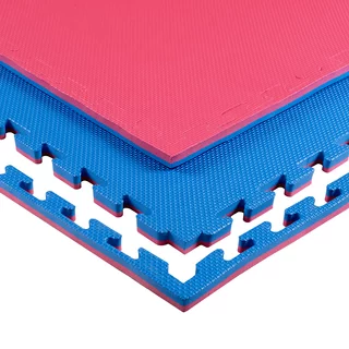 Puzzle tatami szőnyeg inSPORTline Sazegul 100x100x2 cm - szürke-fekete - piros kék