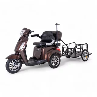 Three-Wheel Electric Scooter w/ Trailer inSPORTline Zorica - Black