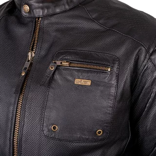 Summer leather moto jacket W-TEC Gradac - Black