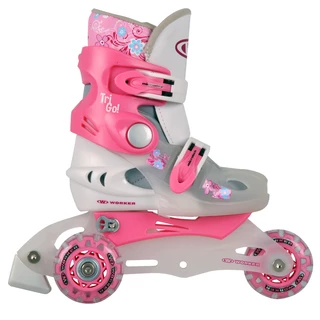 Rolki dla dzieci wrotki 3-kołowe WORKER TriGo Skate - Różowy - Różowy