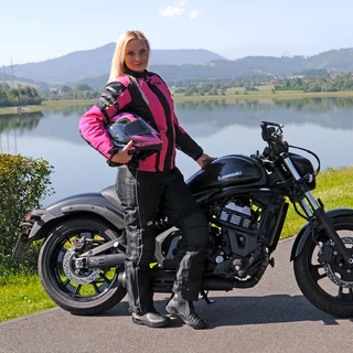Kask motocyklowy szczękowy z blendą W-TEC YM-925 Magenta - Różowo-czarny