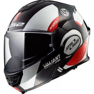 Flip-Up Motorcycle Helmet LS2 FF399 Valiant Lumen / H-V Yellow - Line Matt Black H-V Yellow - Avant White Black Red