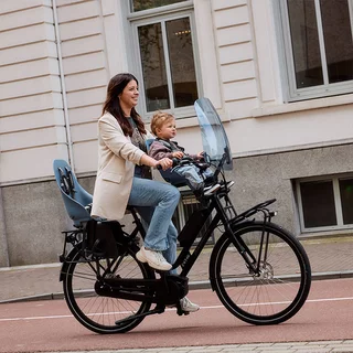 Front-Mounted Child Bike Seat w/ Adaptor Urban Iki - Shinju White/Bincho Black