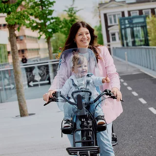 Front-Mounted Child Bike Seat w/ Adaptor Urban Iki - Icho Green/Kurumi Brown