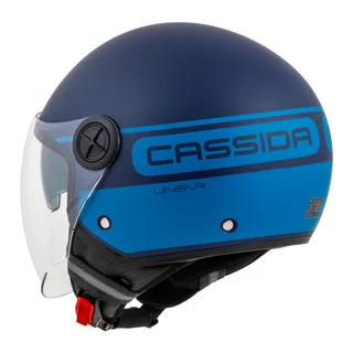 Motorcycle Helmet Cassida Handy Plus Linear Pearl Matte Blue/Dark Blue