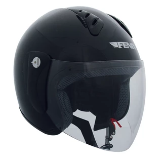 Open face helmet with plexiglass Fenix HY-818 - Black Glossy