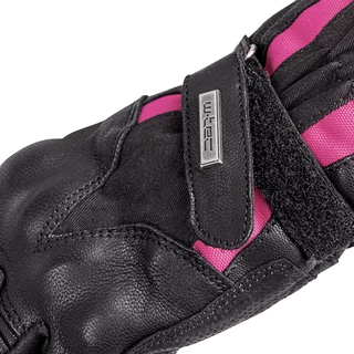Damskie skórzane rękawice motocyklowe W-TEC Pocahonta - Czarno-różowy