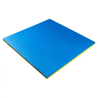 Mata puzzle fitness tatami na podłogę ochronna inSPORTline Malmeida 100x100x4 cm - Niebiesko-żółty