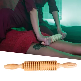 Wałek roller do masażu drewniany inSPORTline Marlee 600