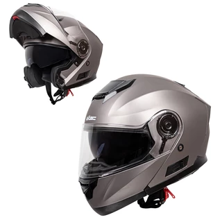 Flip-Up Motorcycle Helmet W-TEC Lanxamo - Titan Grey