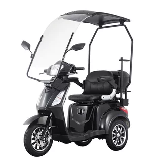 Three-Wheel Electric Scooter inSPORTline Zorica w/ Roof - Brown - Black