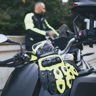 Motocyklové rukavice W-TEC Supreme EVO - černo-zelená