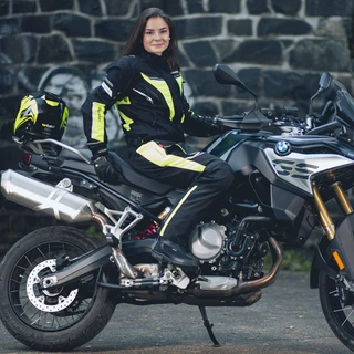 Damskie spodnie motocyklowe W-TEC Spirital Lady - Czarny-fluo żółty