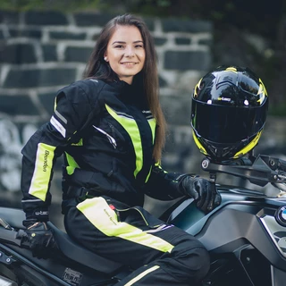 Dámska moto bunda W-TEC Brandon Lady - čierna-fluo žltá