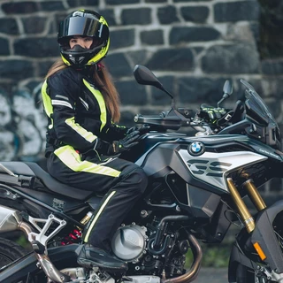 Dámska moto bunda W-TEC Brandon Lady - čierna-fluo žltá