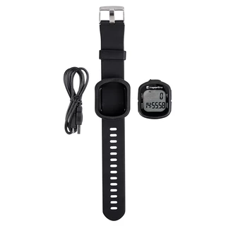 Podświetlany zegarek / krokomierz elektroniczny wodoodporny inSPORTline Strippy II - Czarny