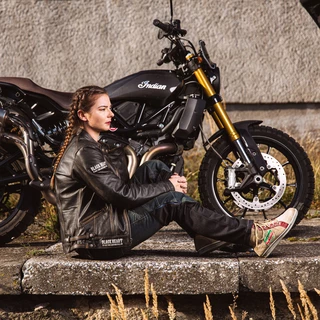 Women’s Leather Motorcycle Jacket W-TEC Black Heart Lizza - Vintage Brown