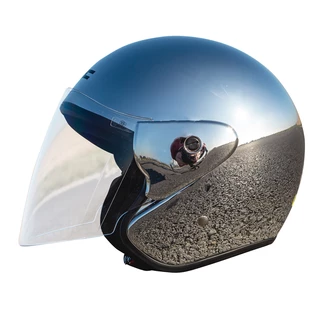 Motorcycle Helmet W-TEC AP-74 Silver Chrome