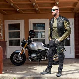 Męskie spodnie dżinsy motocyklowe W-TEC Leonard - Czarny