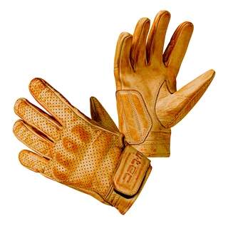 Skórzane rękawice motocyklowe W-TEC Modko - Beżowy - Żółty