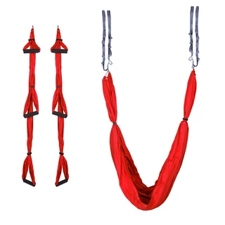 inSPORTline Hemmok Yoga Gurte rot mit Haltern und Seilen