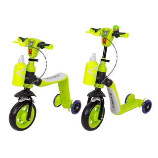 Trójkołowa hulajnoga dla dzieci rowerek biegowy 3w1 WORKER Noggio KOŁA LED - Zielony