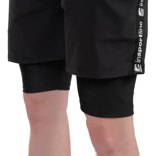 Férfi rövidnadrág 2in1 inSPORTline Closefit Short - fekete