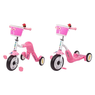 Hulajnoga trójkołowa rowerek dla dzieci 2w1 WORKER Blagrie - Różowy - Różowy