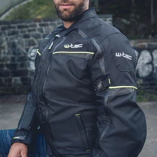 Férfi motoros kabát W-TEC Progair - fekete-fluo