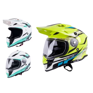 Motorcycle Helmet W-TEC V331 - Black-Green-Yellow